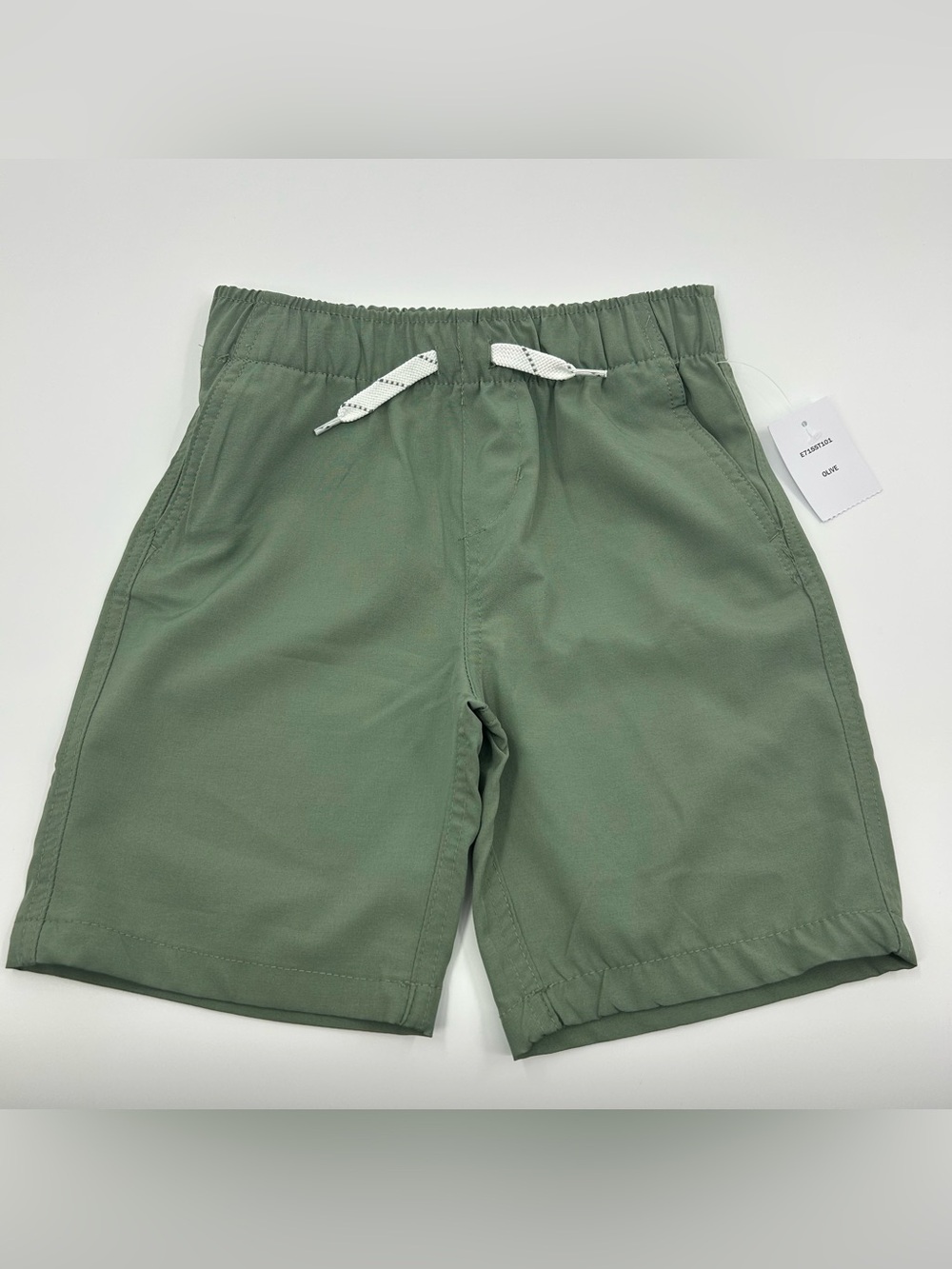 NWT Eddie Bauer Kids Sage Green Athletic Drawstring Shorts Size 7